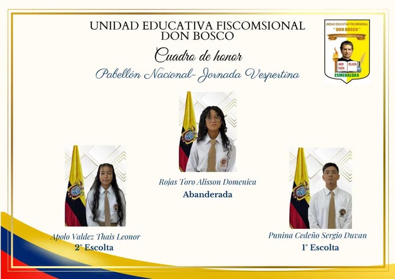 Cuadro de honor 2025-2026, primera lámina